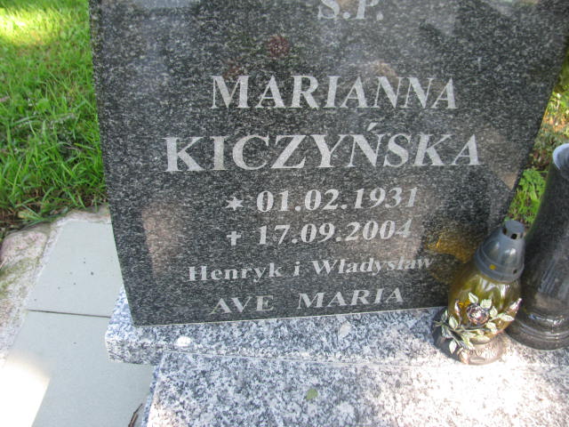 Marianna Kiczyńska 1931 Frombork - Grobonet - Wyszukiwarka osób pochowanych