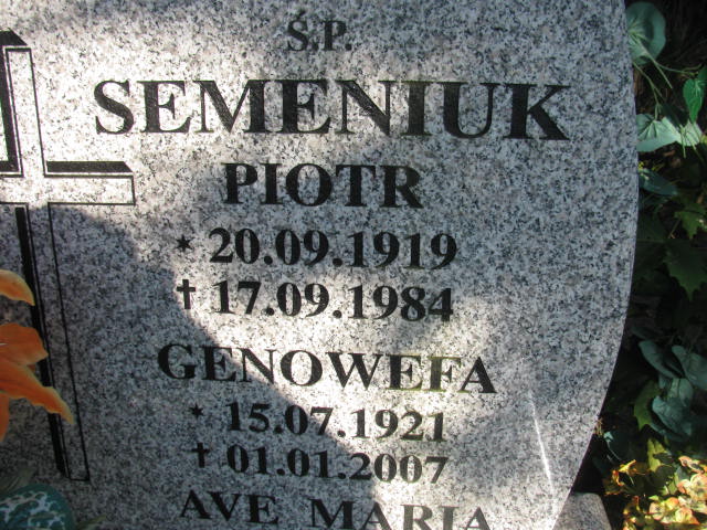 Piotr Semeniuk 1919 Frombork - Grobonet - Wyszukiwarka osób pochowanych