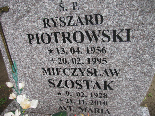 Mieczysław Szostak 1928 Frombork - Grobonet - Wyszukiwarka osób pochowanych