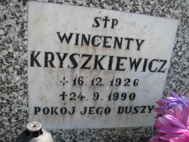 Wincenty Kryszkiewicz 1926 Frombork - Grobonet - Wyszukiwarka osób pochowanych